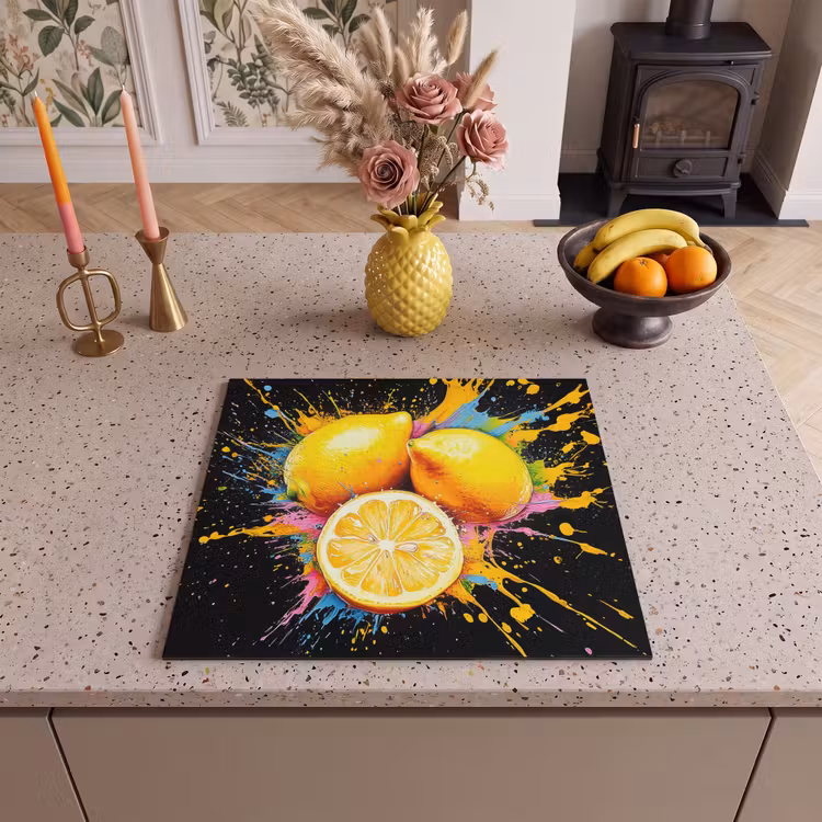 Protection plaque induction - Citron - Graffiti - Coloré - Peinture - Moderne — 3