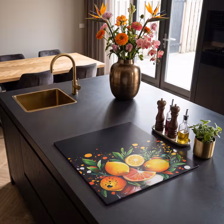 Protection plaque induction - Citrons - Noir - Herbes - Graffiti - Peinture — 2