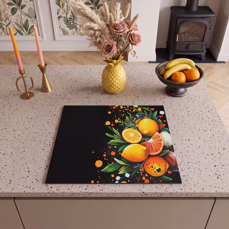 Protection plaque induction - Citrons - Noir - Herbes - Graffiti - Peinture — 3