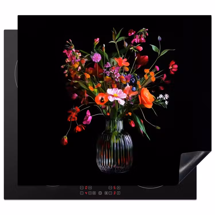 Protection plaque induction - Bouquet - Fleurs des champs - Vase — 1