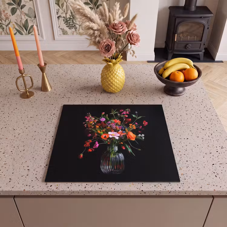 Protection plaque induction - Bouquet - Fleurs des champs - Vase — 3