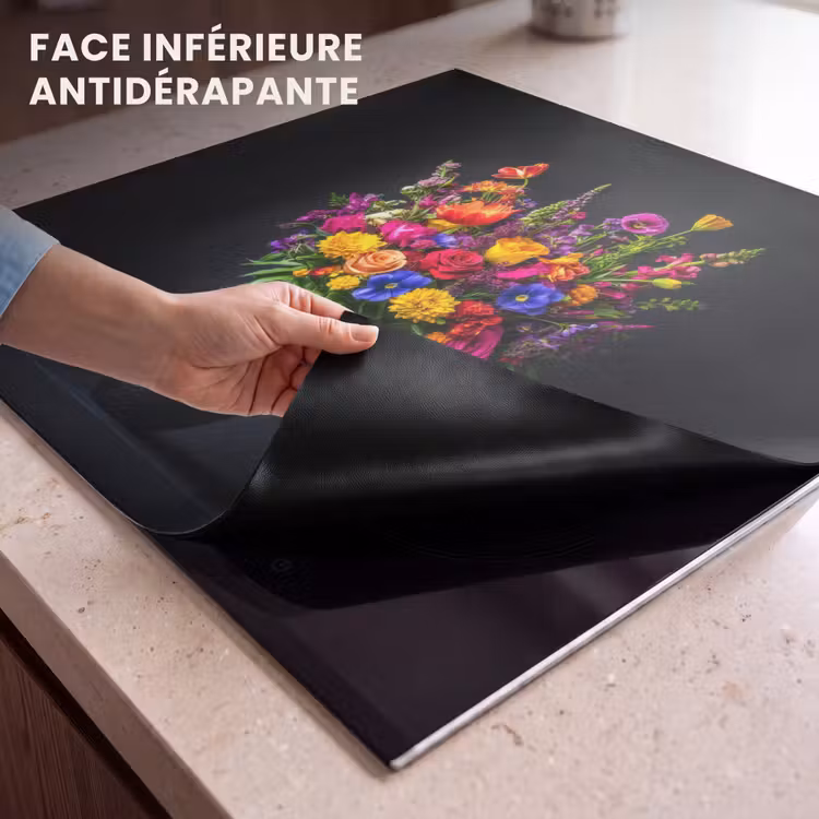 Protection plaque induction - Couleurs vives - Fleurs - Vase — 7