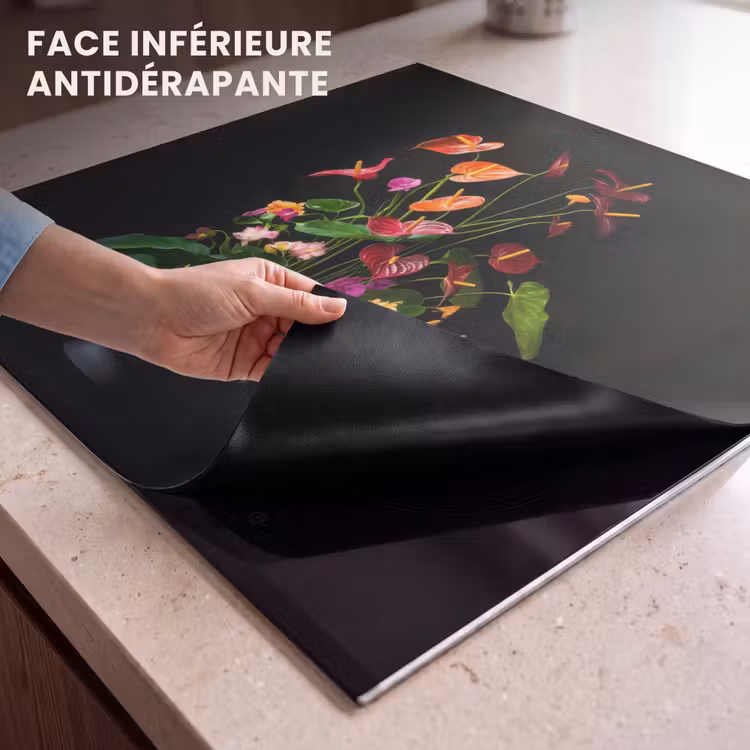 Protection plaque induction - Fleurs - vase - coloré — 7