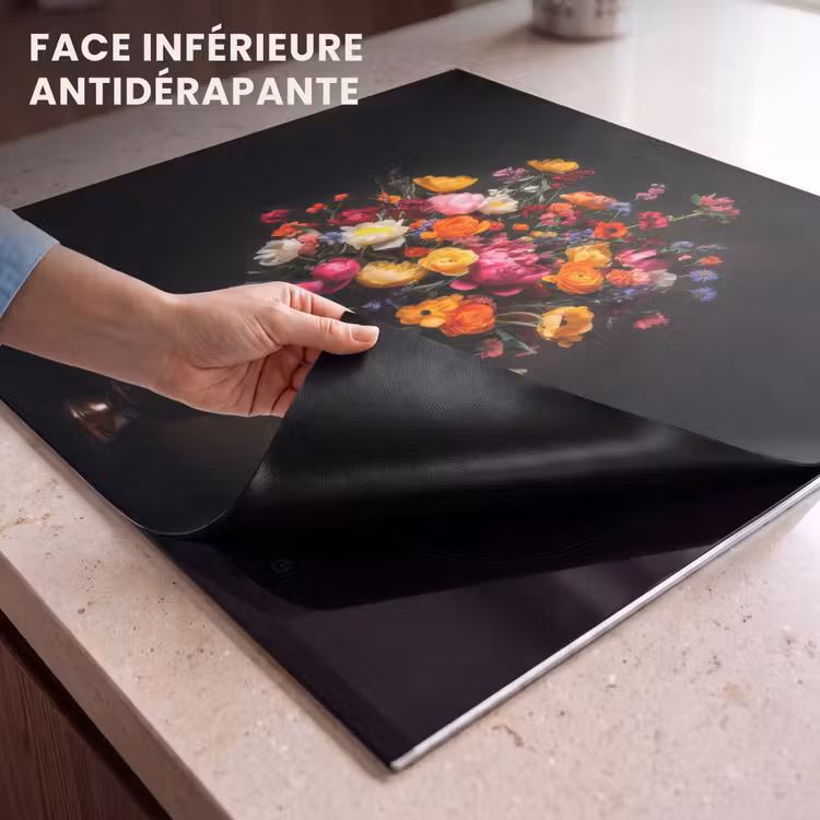 Protection plaque induction - Coloré - Bouquet - Vase - Marron foncé — 7