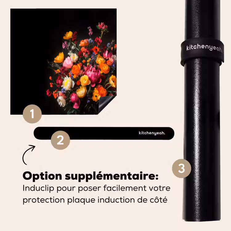 Protection plaque induction - Coloré - Bouquet - Vase - Marron foncé — 8