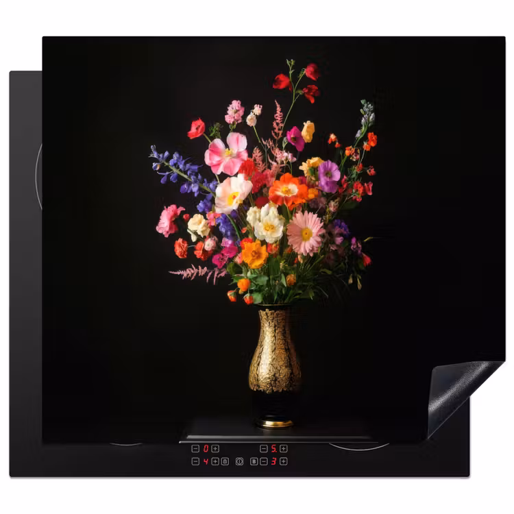 Protection plaque induction - Coloré - Bouquet - Vase - Or — 1
