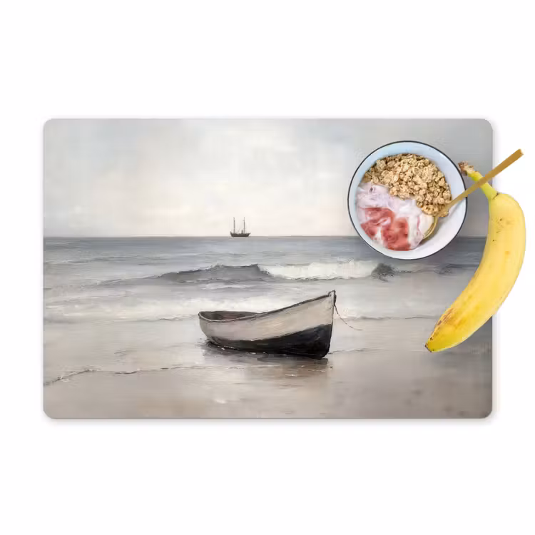 Sets de table en vinyle - Bateau à rames - Mer - Horizon — 1