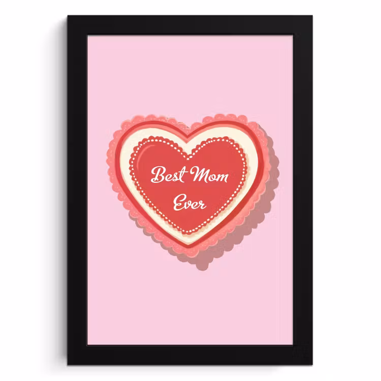 Cadre Photo - Texte - Coeur - Mère - Rose — 1