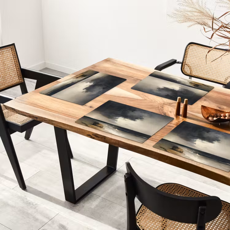 Sets de table en vinyle - Côte - Vagues - Rocher - Tempête — 4