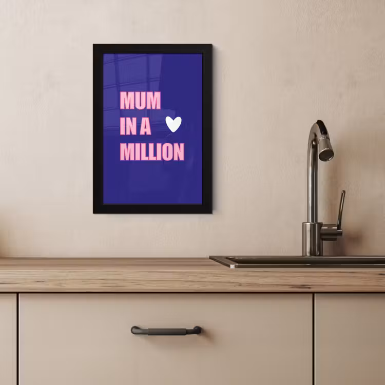 Cadre Photo - Mère - Texte - Bleu - Coeur — 3