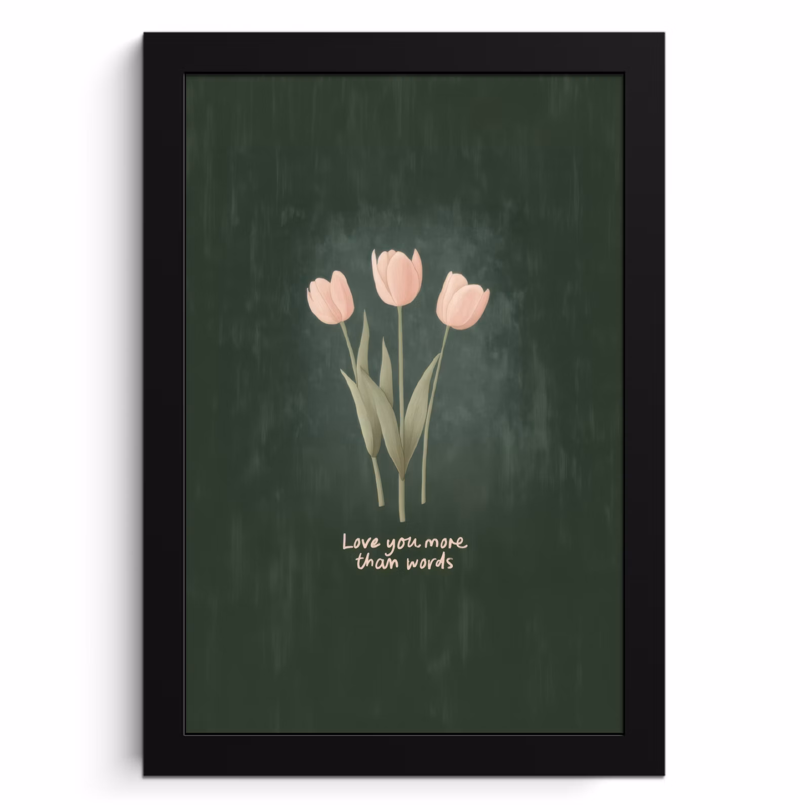 Cadre Photo - Tulipes - Rose - Texte - Amour — 1
