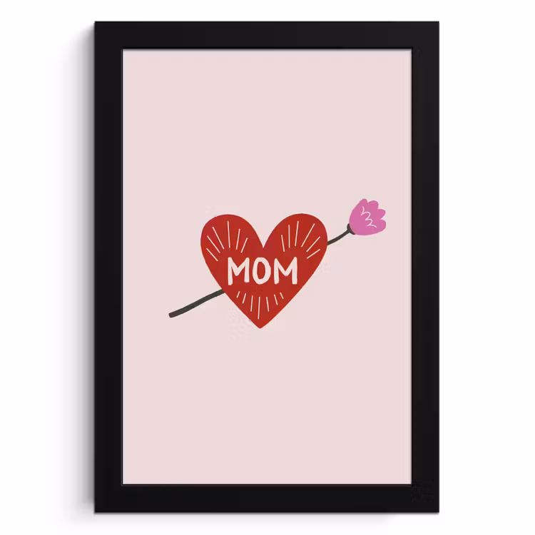 Cadre Photo - Coeur - Rouge - Fleur - Mère — 1