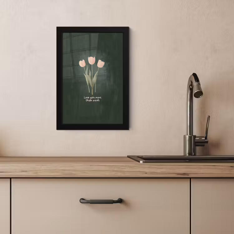 Cadre Photo - Tulipes - Rose - Texte - Amour — 3