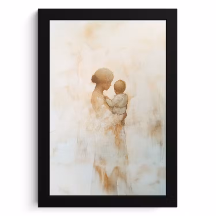 Cadre Photo - Enfant - Mère - Aquarelle — 1