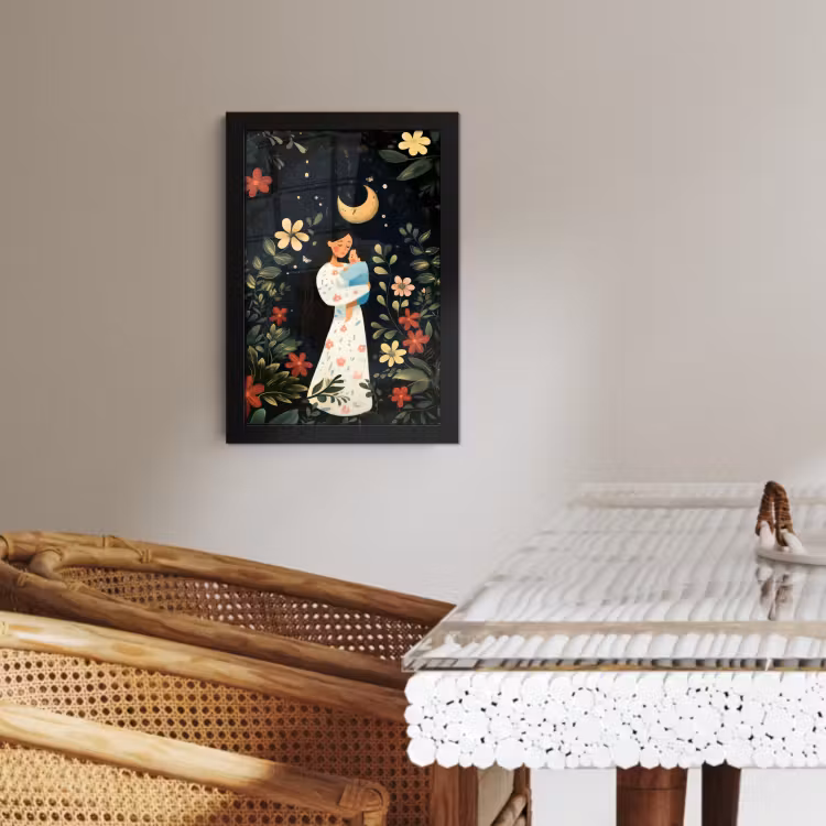 Cadre Photo - Mère - Enfant - Coloré - Fleurs — 2