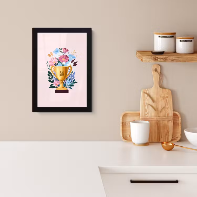 Cadre Photo - Trophée - Meilleure Maman - Fleurs - Colorées — 2