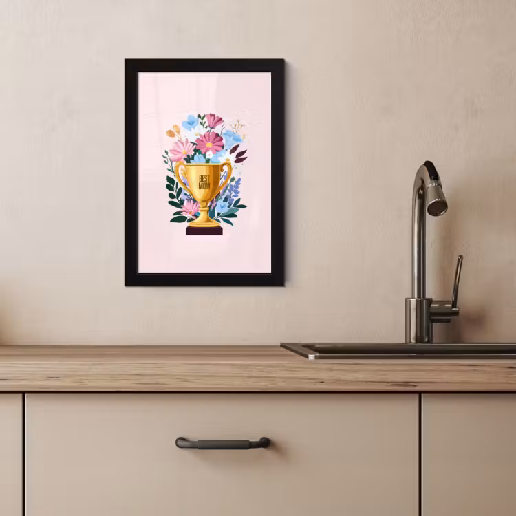 Cadre Photo - Trophée - Meilleure Maman - Fleurs - Colorées — 4
