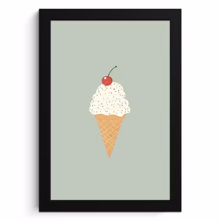 Cadre Photo - Illustration - Glace - Mouchetures - Cerise — 1