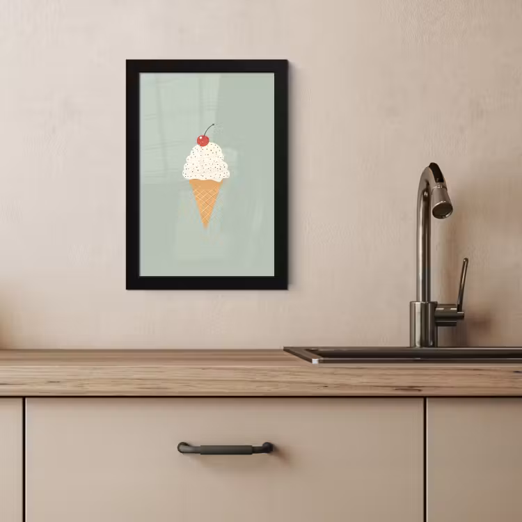 Cadre Photo - Illustration - Glace - Mouchetures - Cerise — 3