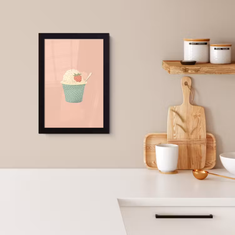 Cadre Photo - Plateau - Glace - Fraise - Rose — 2