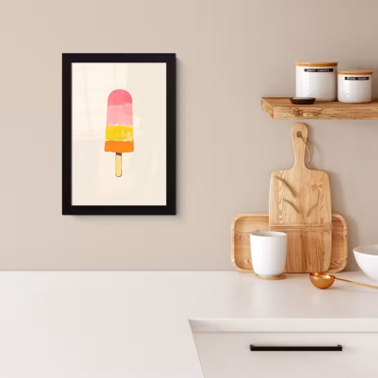 Cadre Photo - Glace à l'eau - Rétro - Bâton - Rose — 2