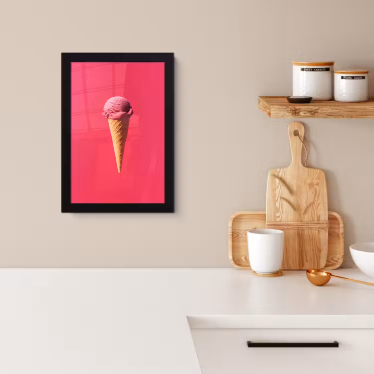 Cadre Photo - Pelle à glace - Rose - Corne — 2