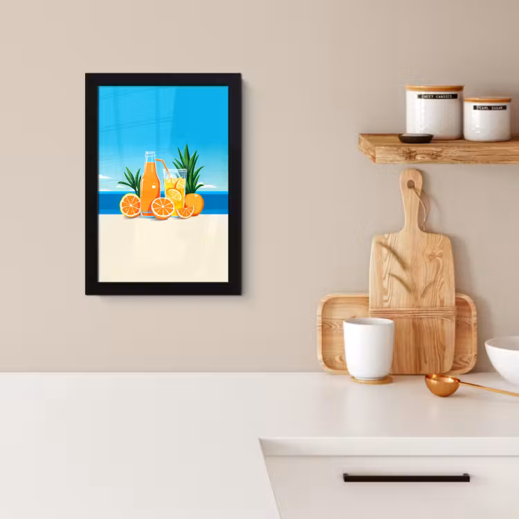Cadre Photo - Oranges - Glaçons - Mer - Illustration — 2
