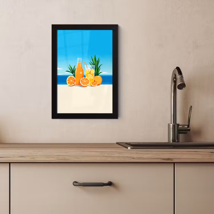 Cadre Photo - Oranges - Glaçons - Mer - Illustration — 3