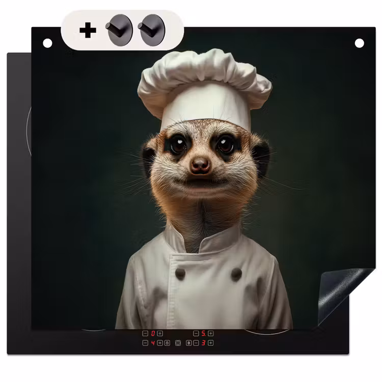 Beschemer à induction avec crochets - Animal - Cuisinier - Suricate — 3