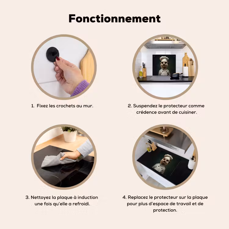 Beschemer à induction avec crochets - Animal - Cuisinier - Suricate — 7