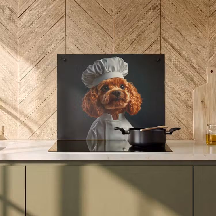Beschemer à induction avec crochets - Brun - Cuisinier - Chien — 1