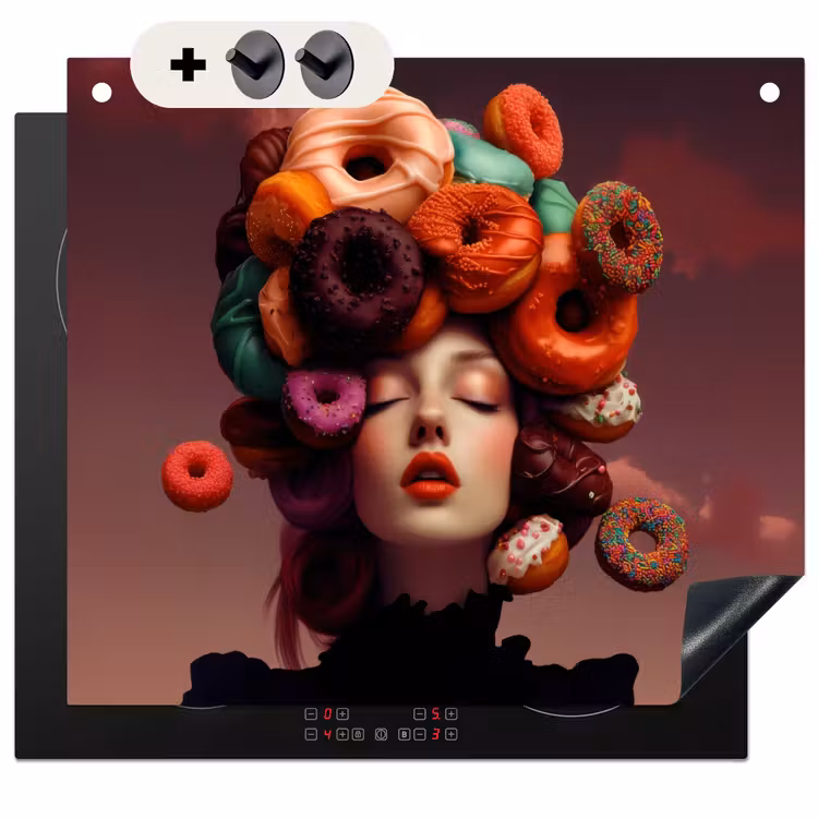 Beschemer à induction avec crochets - Femme - Donuts - Coloré — 3