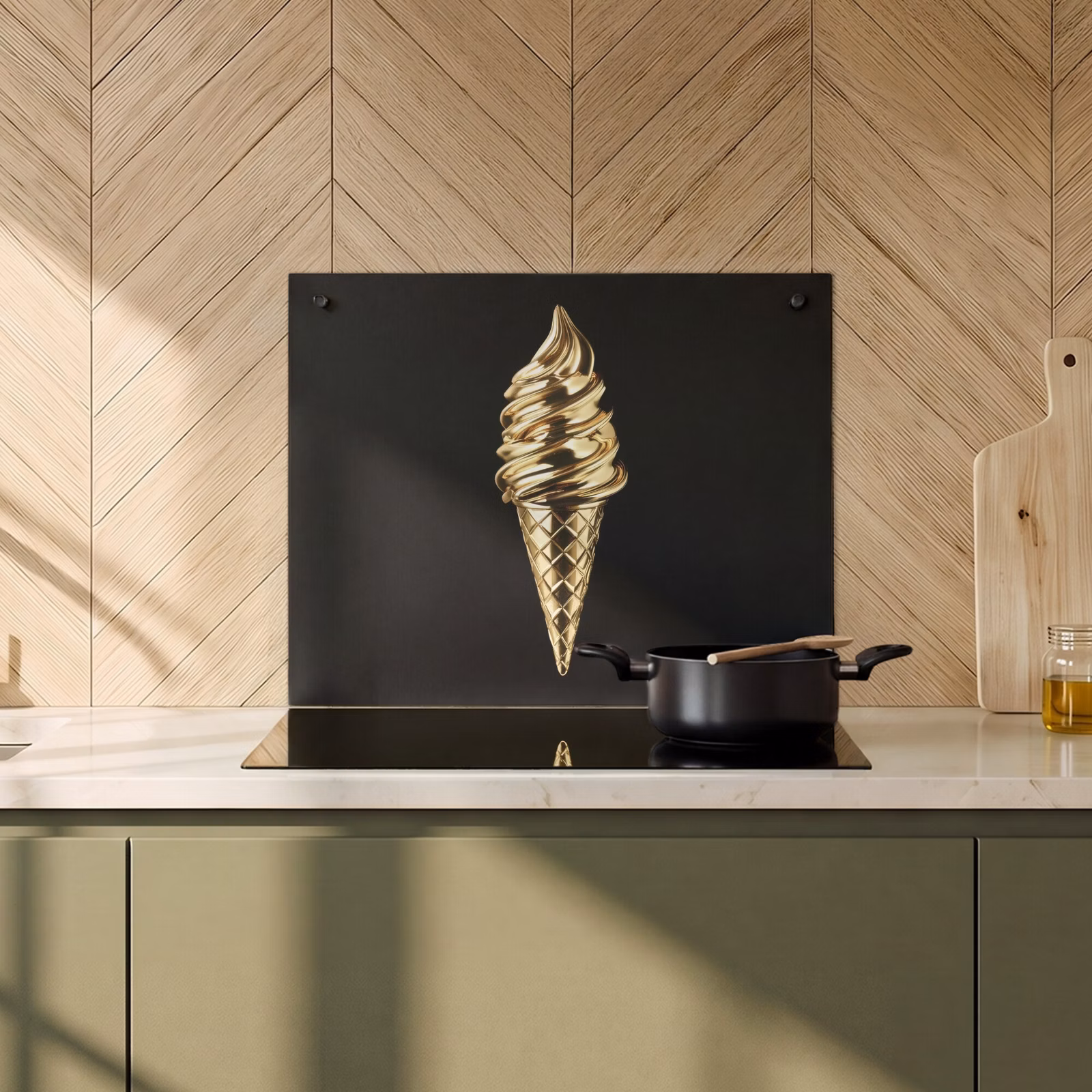Beschemer à induction avec crochets - Glace - Or - Noir - Alimentation — 1