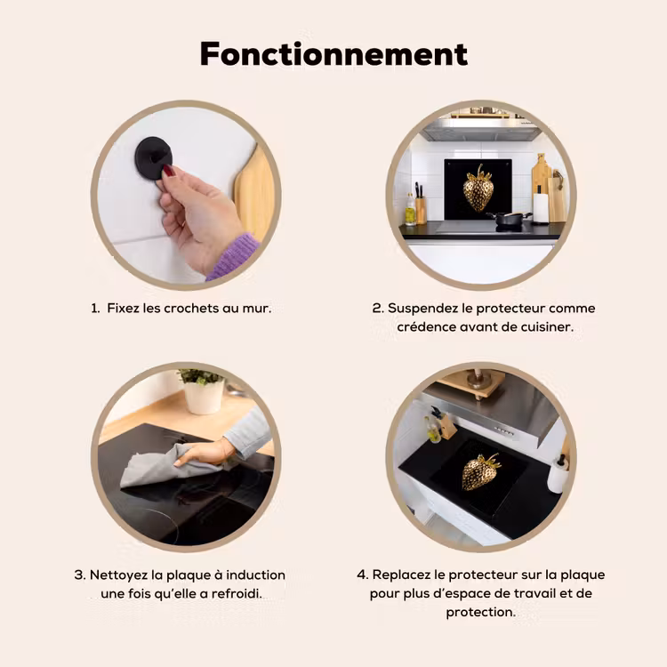 Beschemer à induction avec crochets - Fraise - Or - Noir - Chrome — 7