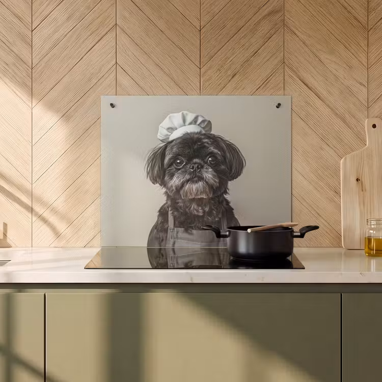 Beschemer à induction avec crochets - Vêtements de chef - Noir - Chien — 1