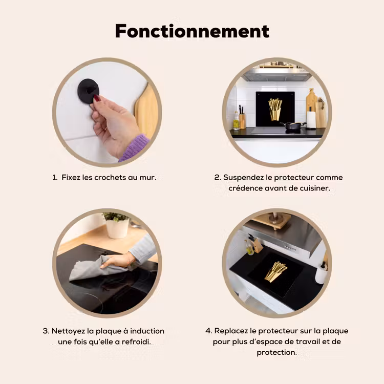 Beschemer à induction avec crochets - Frites - Or - Chrome - Alimentation — 7