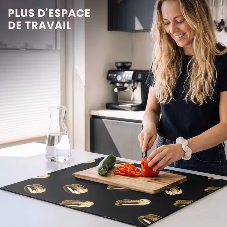 Beschemer à induction avec crochets - Macarons - Motif - Or - Noir — 6