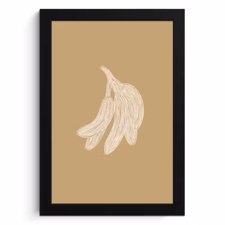 Cadre Photo - Bananes - Beige - Dessin au trait - Minimaliste — 1