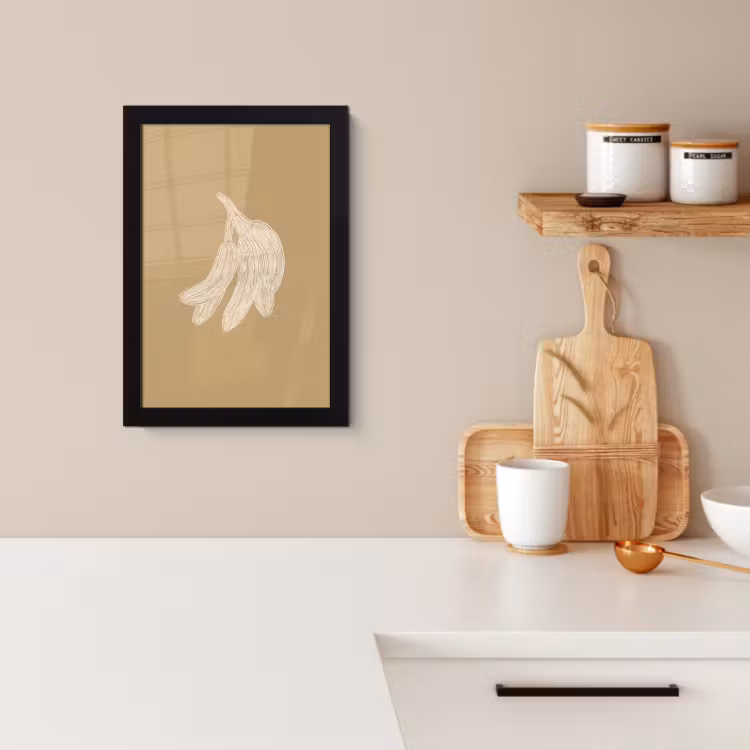 Cadre Photo - Bananes - Beige - Dessin au trait - Minimaliste — 3