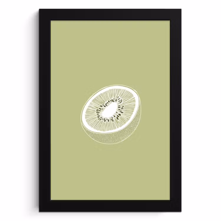 Cadre Photo - Kiwi - Dessin au trait - Minimaliste - Vert — 1