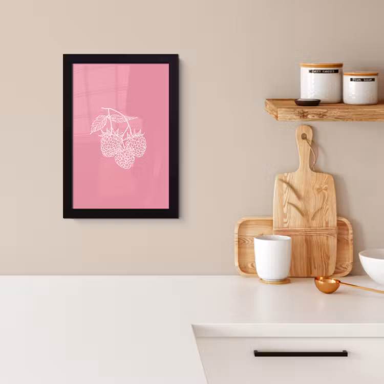 Cadre Photo - Framboises - Tige - Dessinée - Rose — 2