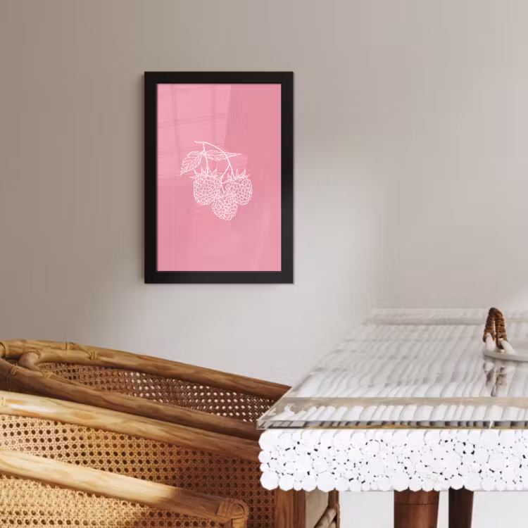 Cadre Photo - Framboises - Tige - Dessinée - Rose — 3