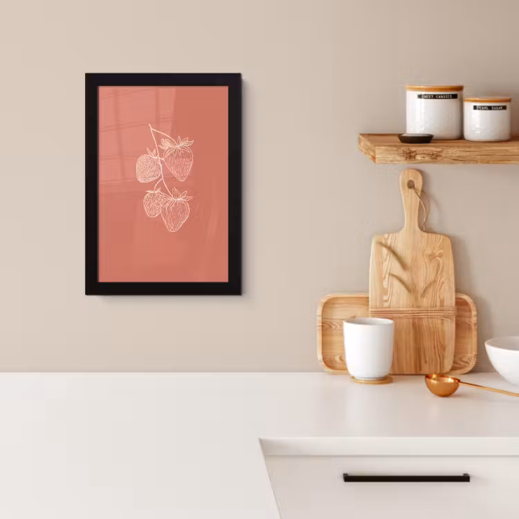 Cadre Photo - Minimaliste - Illustration - Fraise - Branche — 4