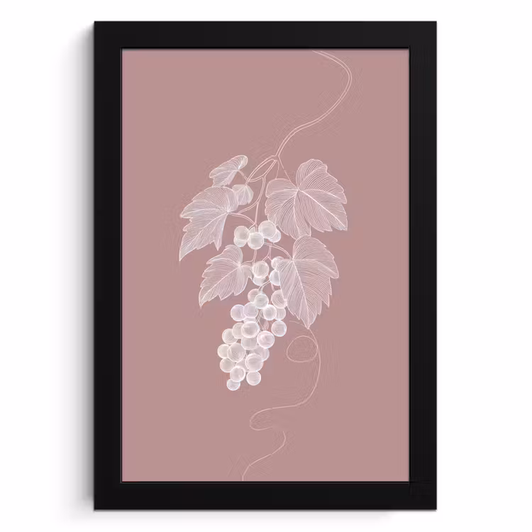 Cadre Photo - Treillis - Raisins - Illustration - Feuilles — 1