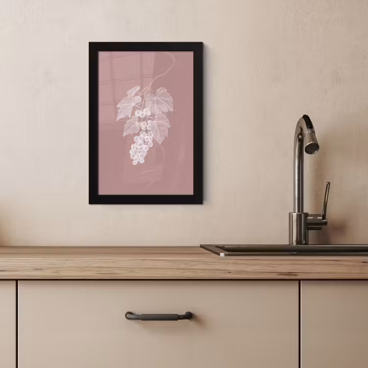 Cadre Photo - Treillis - Raisins - Illustration - Feuilles — 3