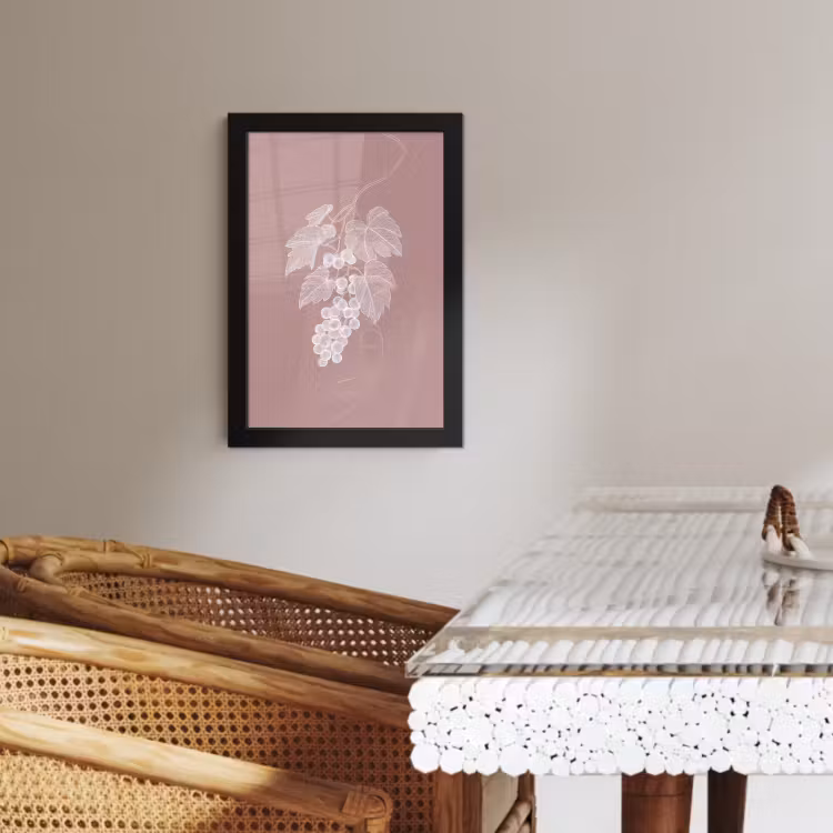Cadre Photo - Treillis - Raisins - Illustration - Feuilles — 4