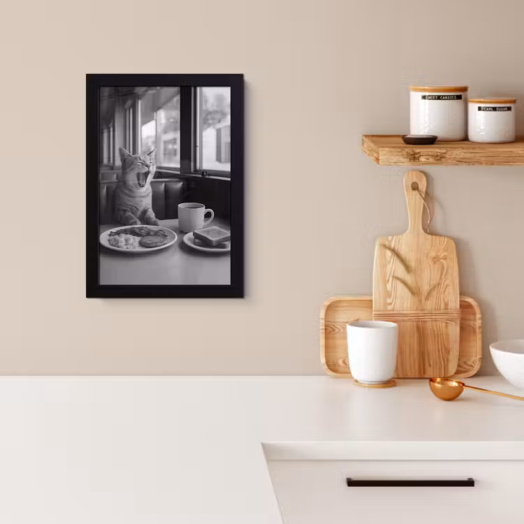 Cadre Photo - Chat - Café - Pain - Noir — 2