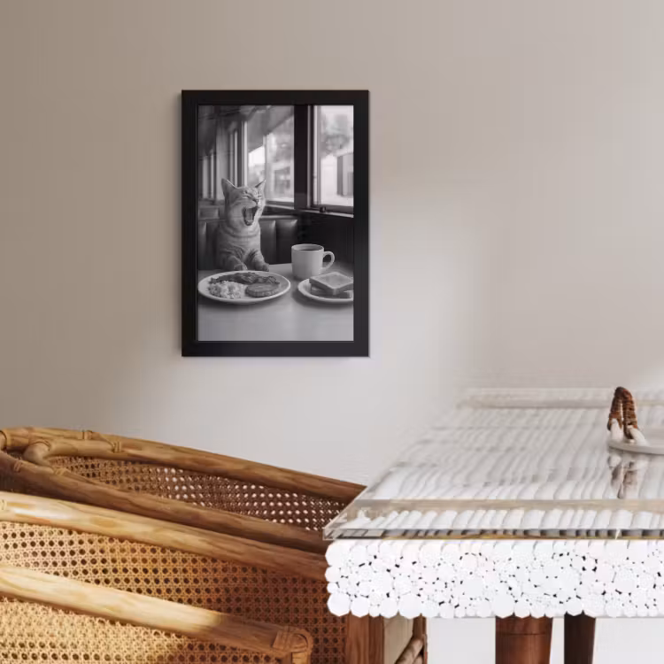 Cadre Photo - Chat - Café - Pain - Noir — 3