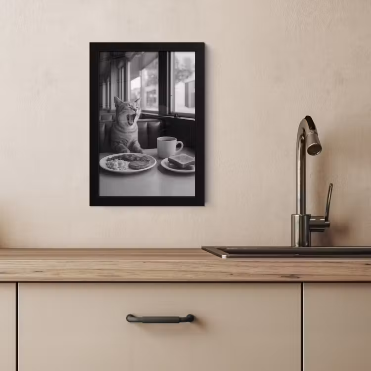 Cadre Photo - Chat - Café - Pain - Noir — 4