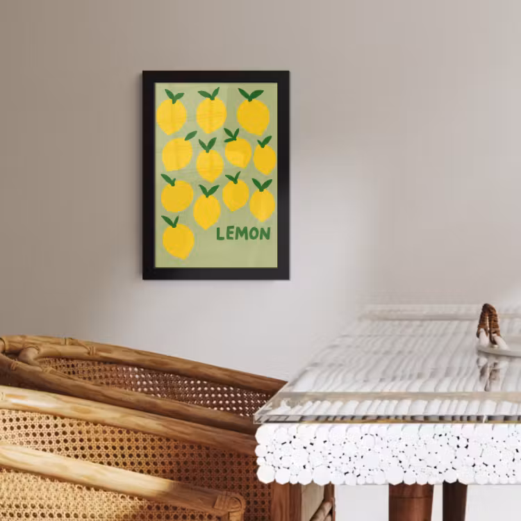 Cadre Photo - Citrons - Feuilles - Jaune - Motif — 2